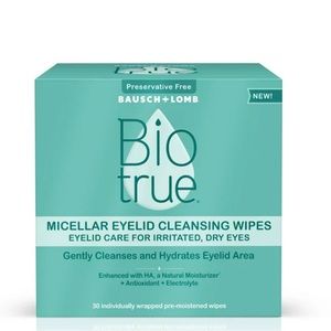 Preservative Free
BAUSCH+LOMB
Bio
true - mycellar Eyelid cleansing wipes